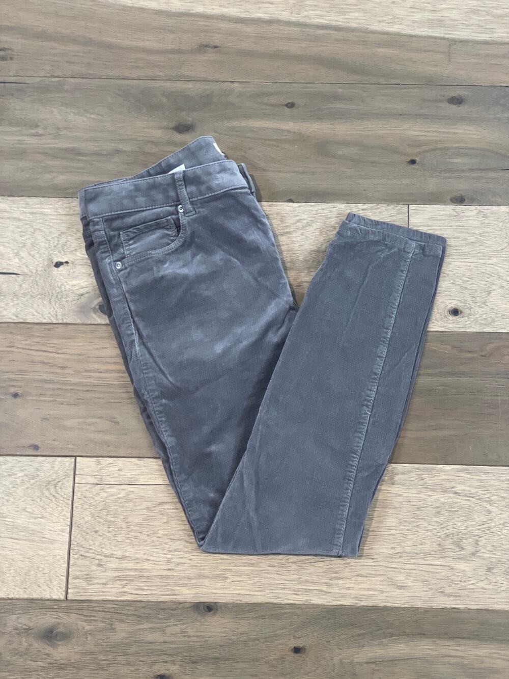 Loft Curvy Skinny Gray Corduroy Pants Cotton Blend Size 8